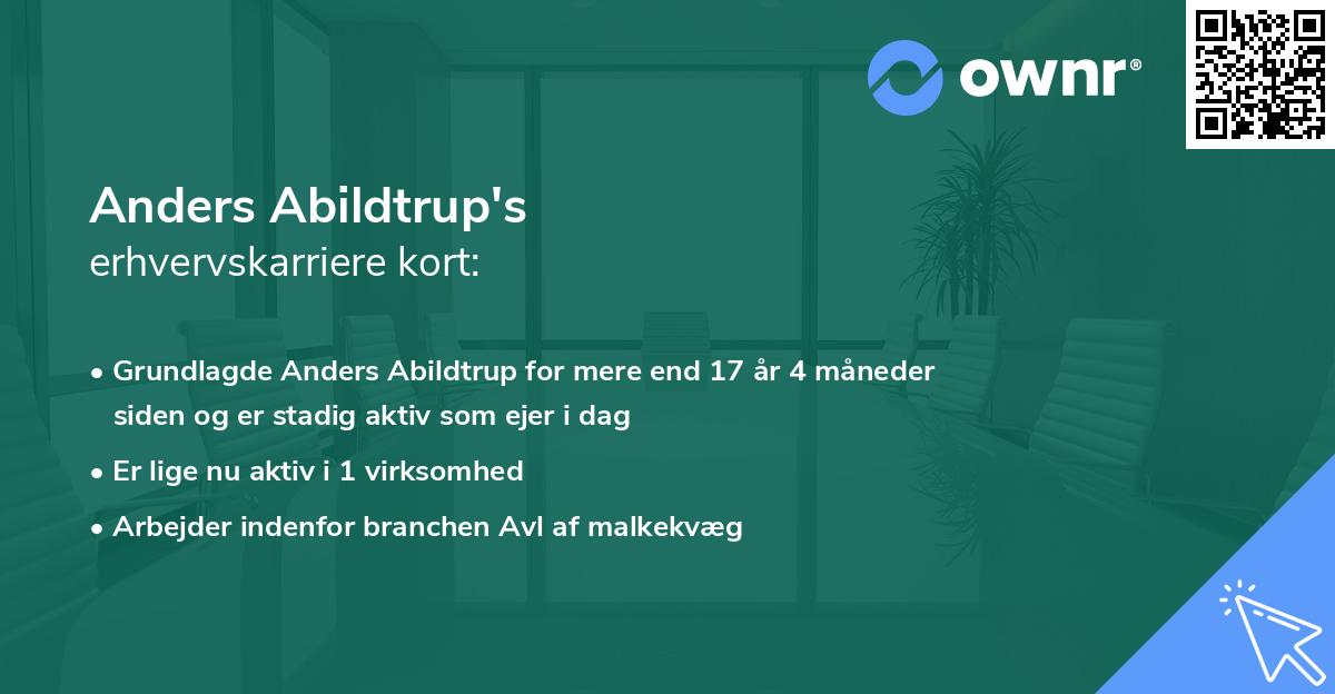 Anders Abildtrup's erhvervskarriere kort