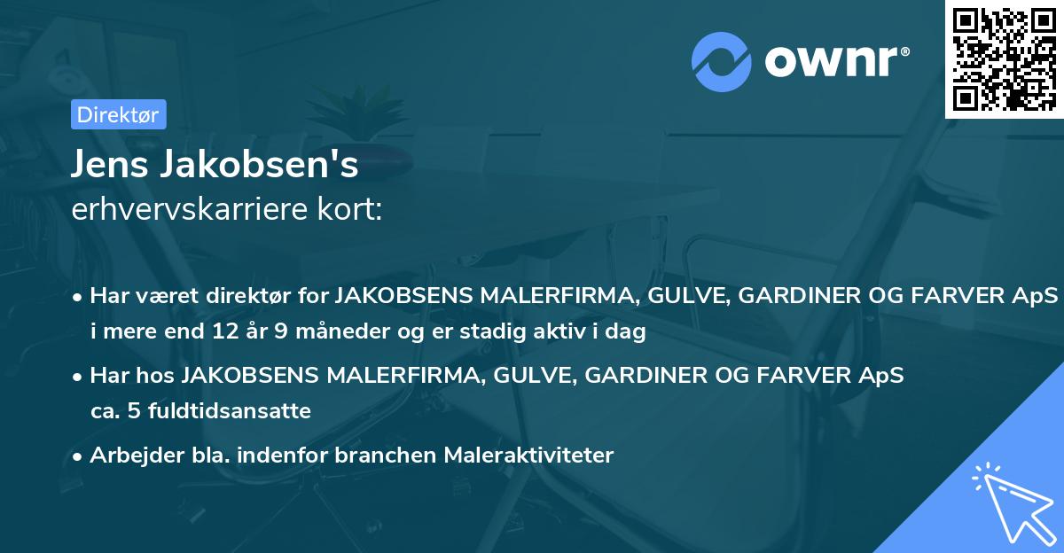 Jens Jakobsen's erhvervskarriere kort