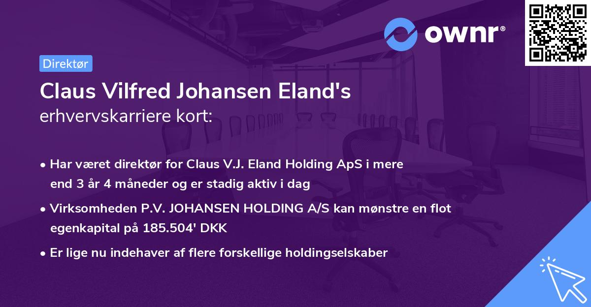 Claus Vilfred Johansen Eland's erhvervskarriere kort