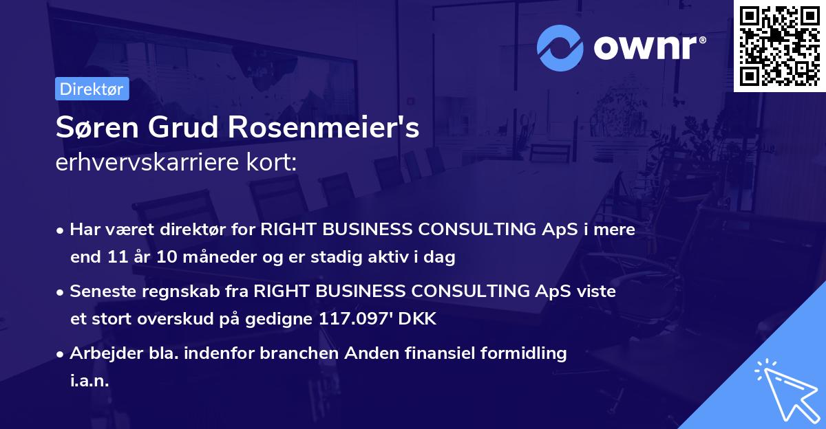 Søren Grud Rosenmeier's erhvervskarriere kort