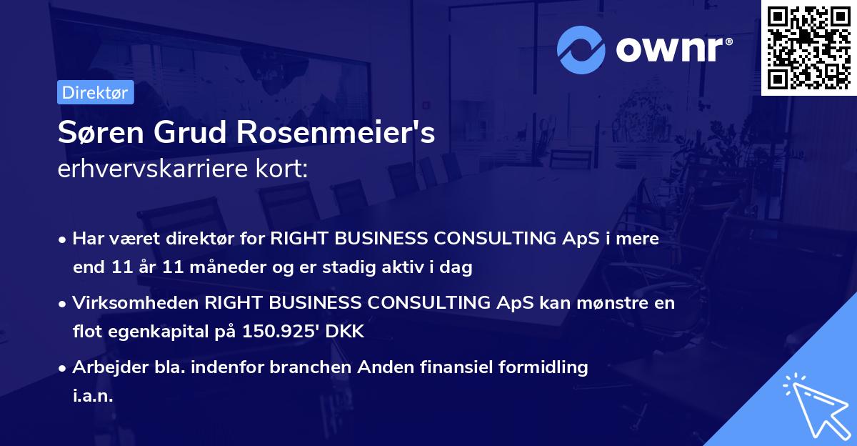 Søren Grud Rosenmeier's erhvervskarriere kort