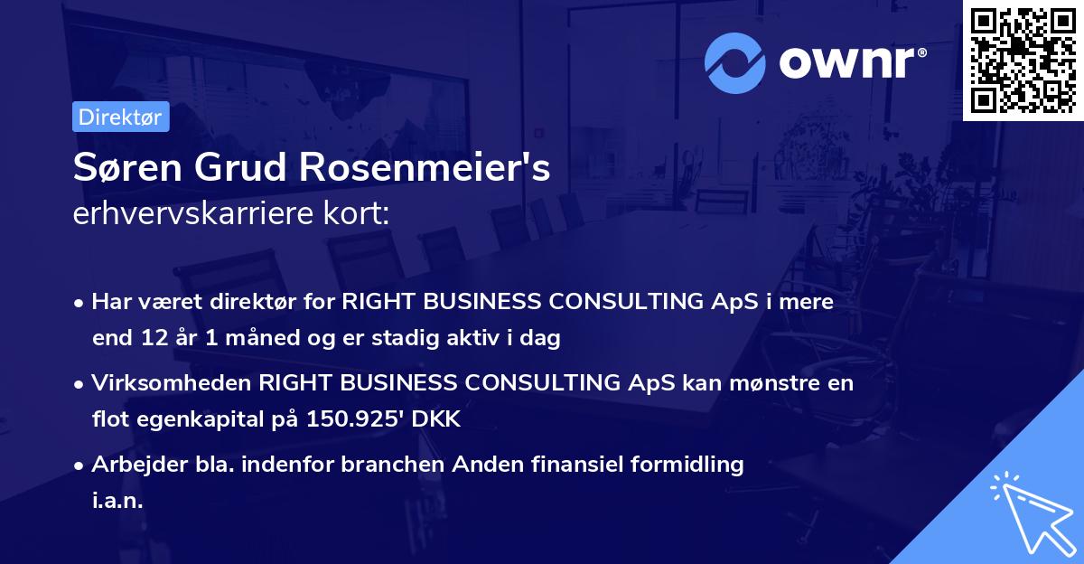 Søren Grud Rosenmeier's erhvervskarriere kort