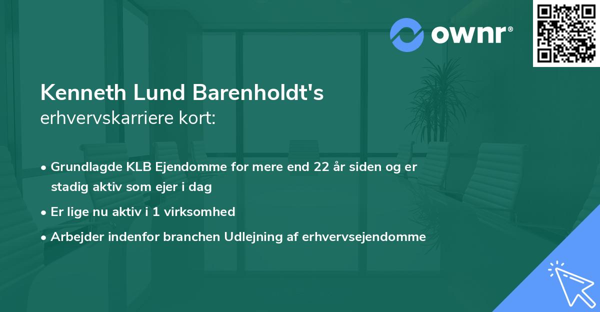 Kenneth Lund Barenholdt's erhvervskarriere kort