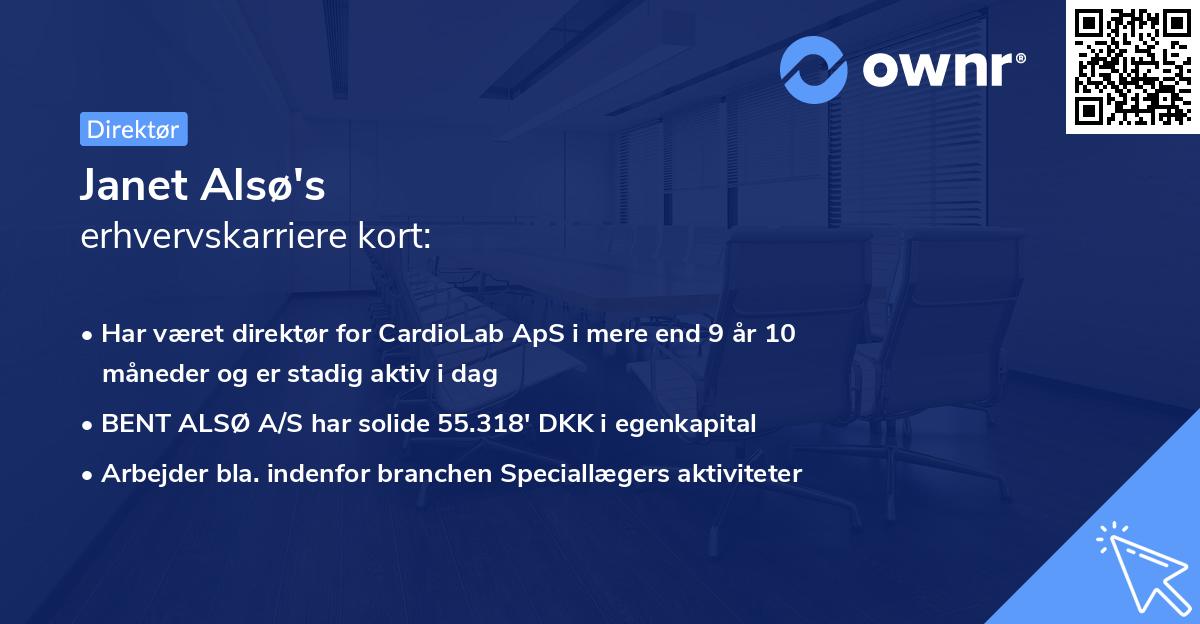 Janet Alsø's erhvervskarriere kort