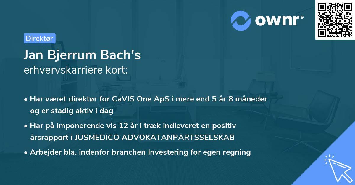 Jan Bjerrum Bach's erhvervskarriere kort
