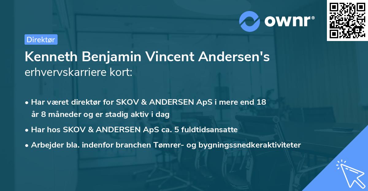 Kenneth Benjamin Vincent Andersen's erhvervskarriere kort