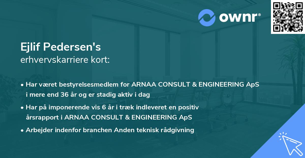 Ejlif Pedersen's erhvervskarriere kort