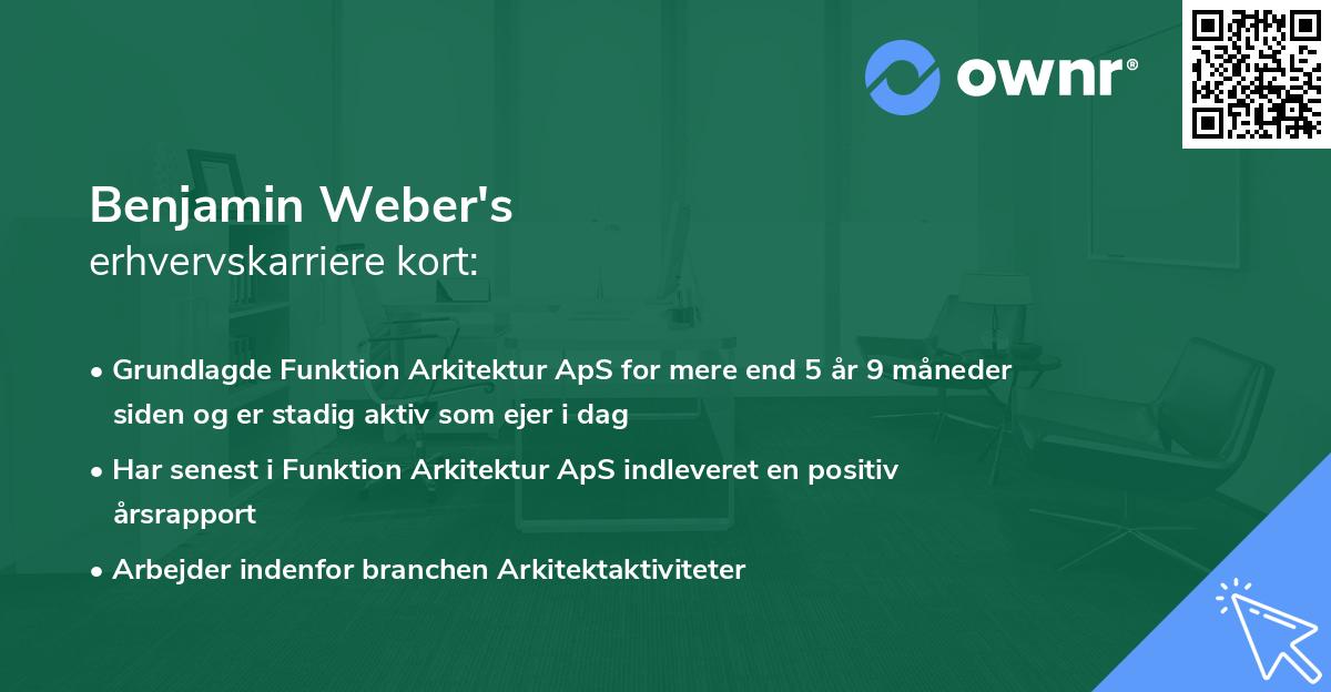 Benjamin Weber's erhvervskarriere kort