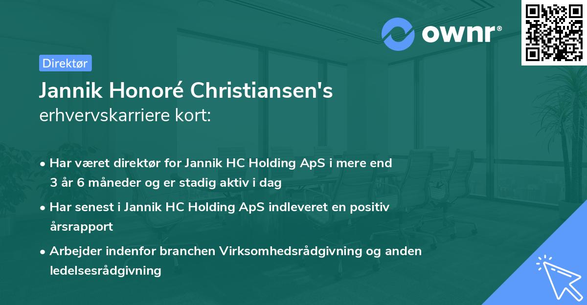 Jannik Honoré Christiansen's erhvervskarriere kort