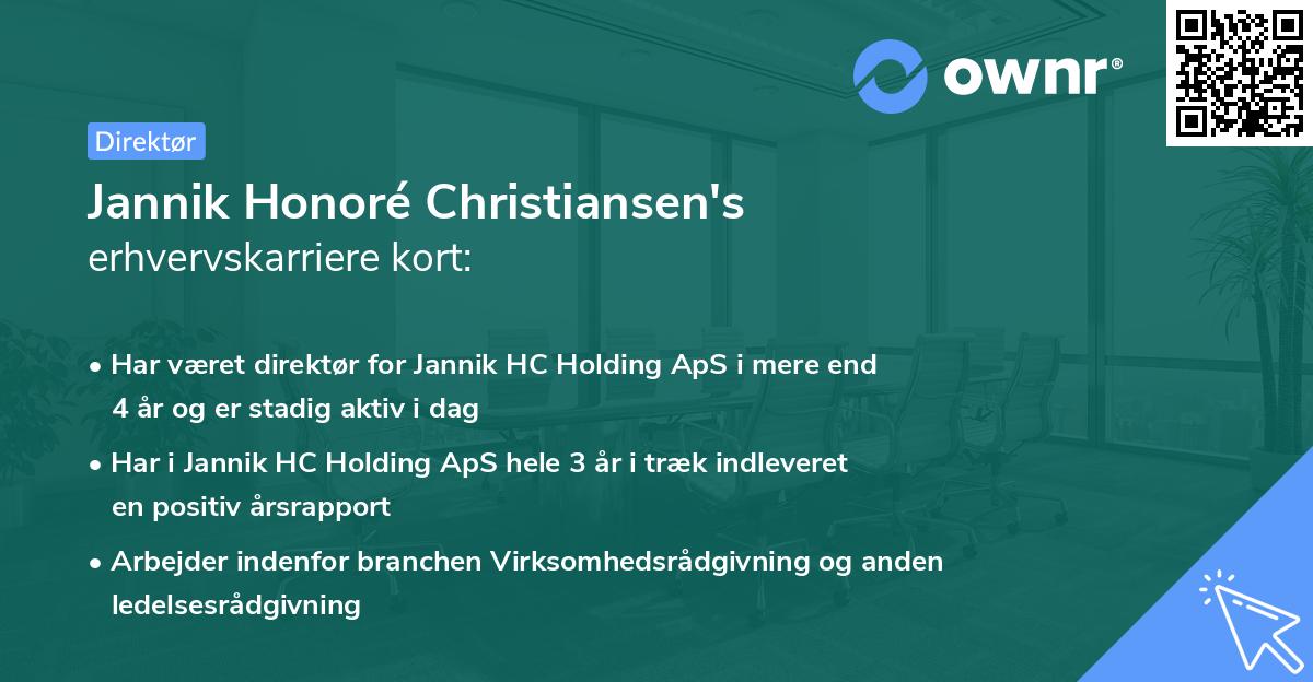 Jannik Honoré Christiansen's erhvervskarriere kort