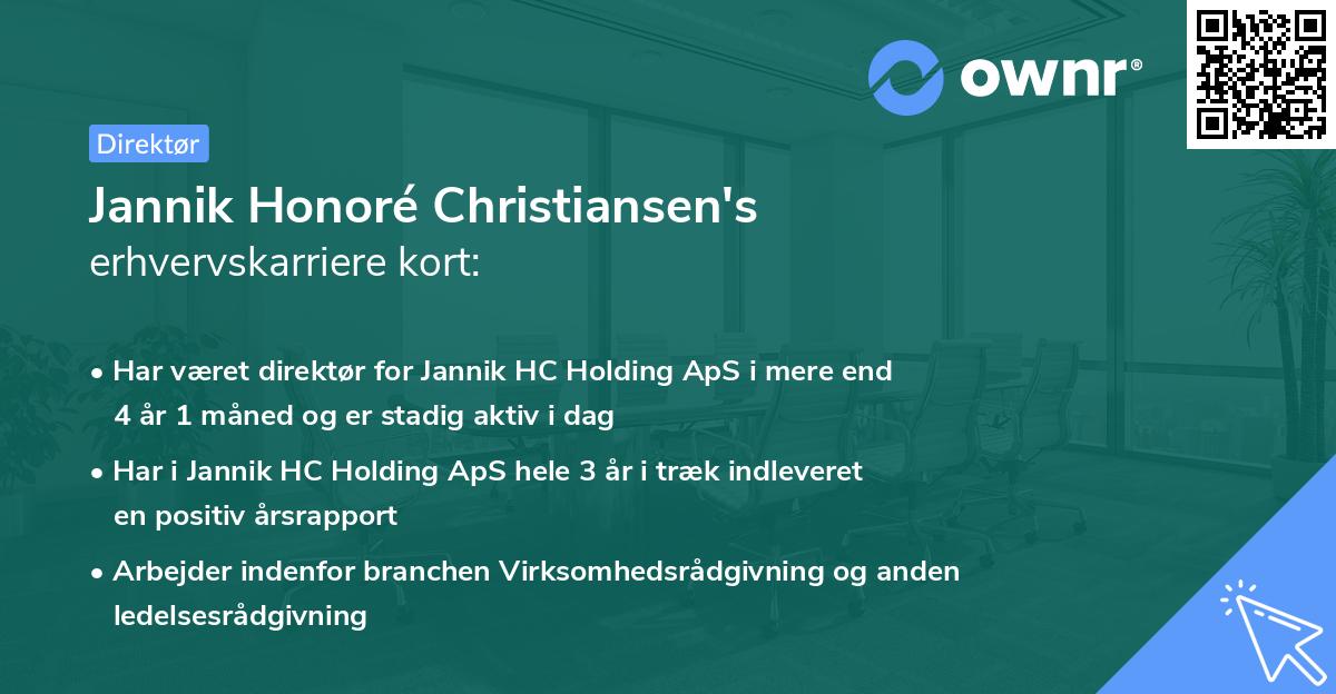 Jannik Honoré Christiansen's erhvervskarriere kort