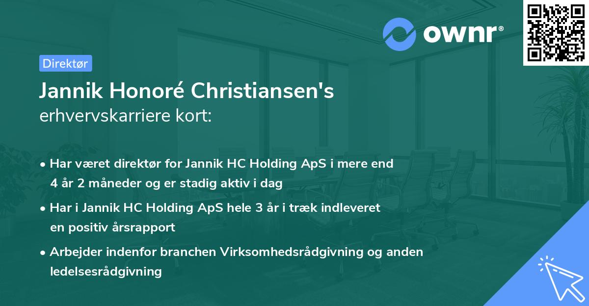 Jannik Honoré Christiansen's erhvervskarriere kort