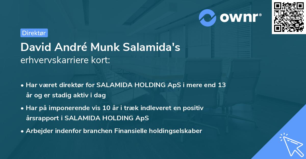 David André Munk Salamida's erhvervskarriere kort