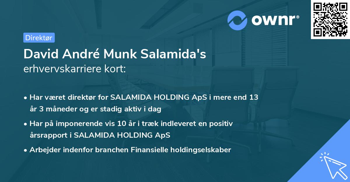 David André Munk Salamida's erhvervskarriere kort