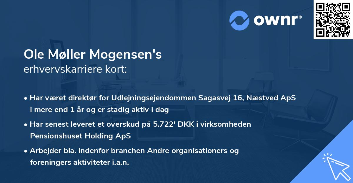 Ole Møller Mogensen's erhvervskarriere kort