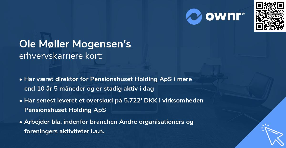 Ole Møller Mogensen's erhvervskarriere kort