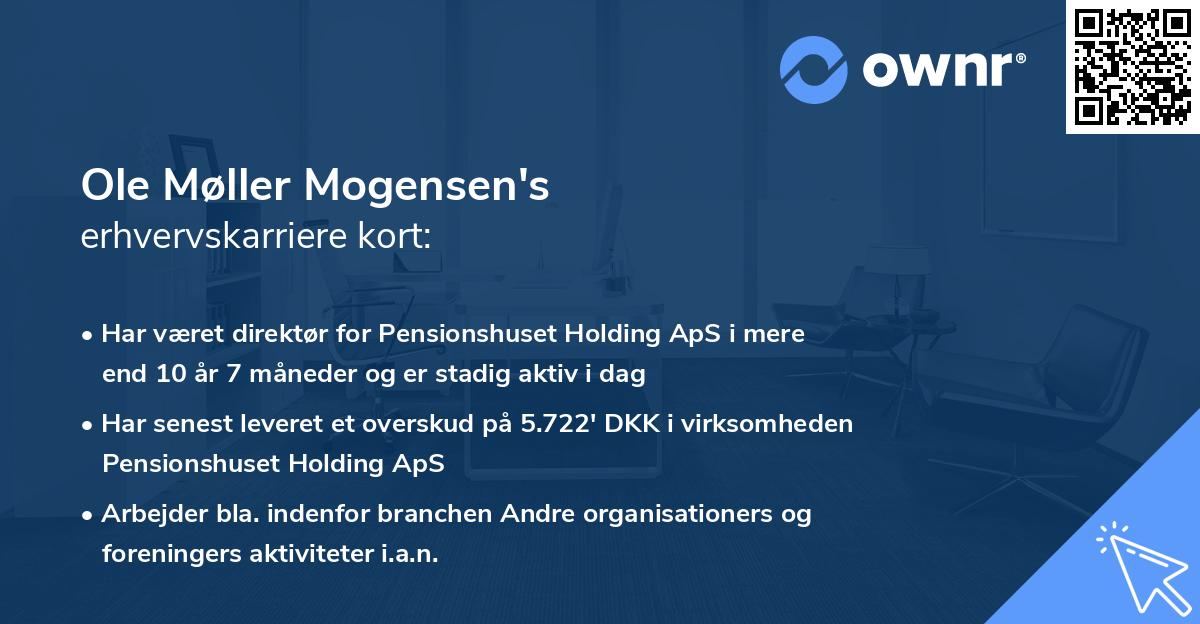 Ole Møller Mogensen's erhvervskarriere kort