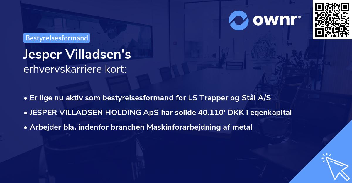 Jesper Villadsen's erhvervskarriere kort