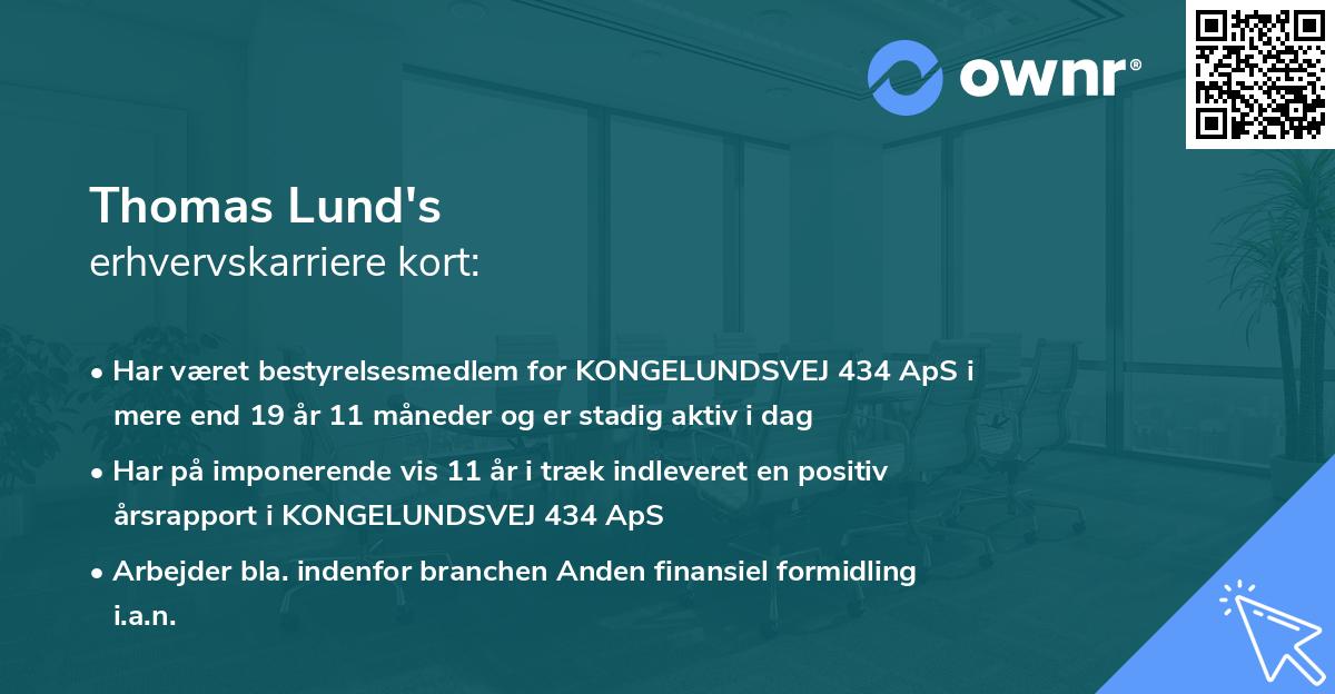 Thomas Lund's erhvervskarriere kort