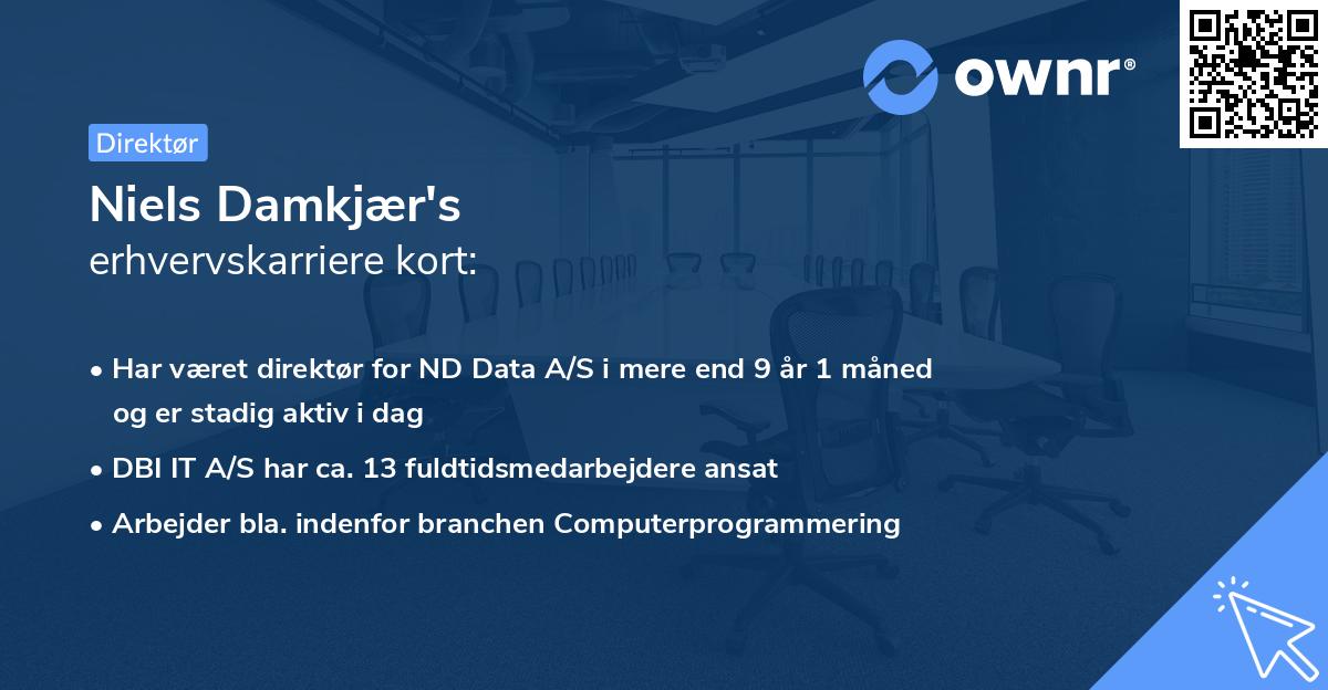 Niels Damkjær's erhvervskarriere kort