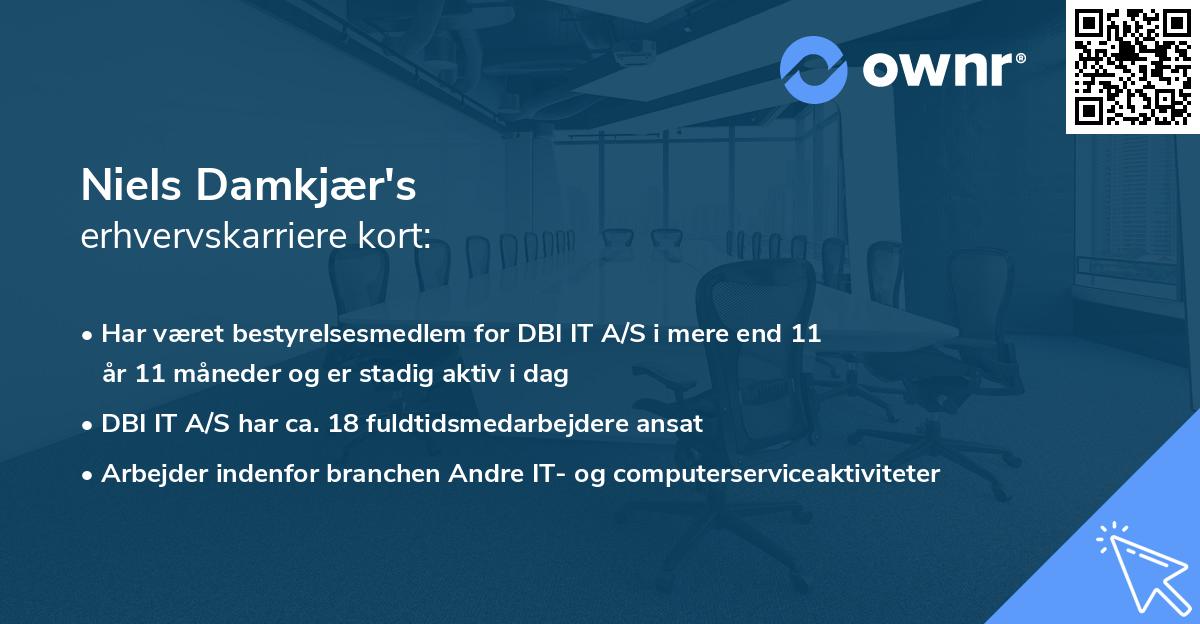 Niels Damkjær's erhvervskarriere kort