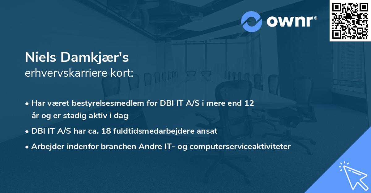 Niels Damkjær's erhvervskarriere kort