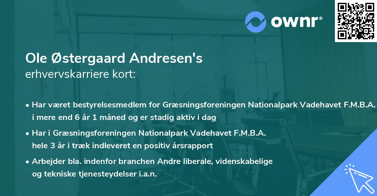 Ole Østergaard Andresen's erhvervskarriere kort