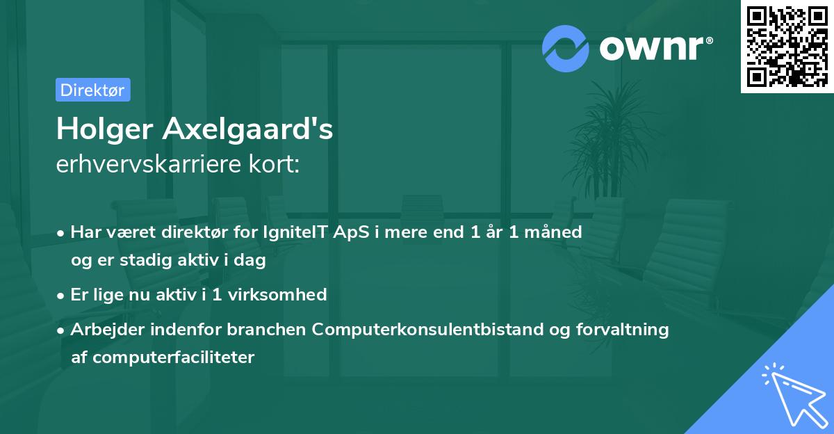 Holger Axelgaard's erhvervskarriere kort