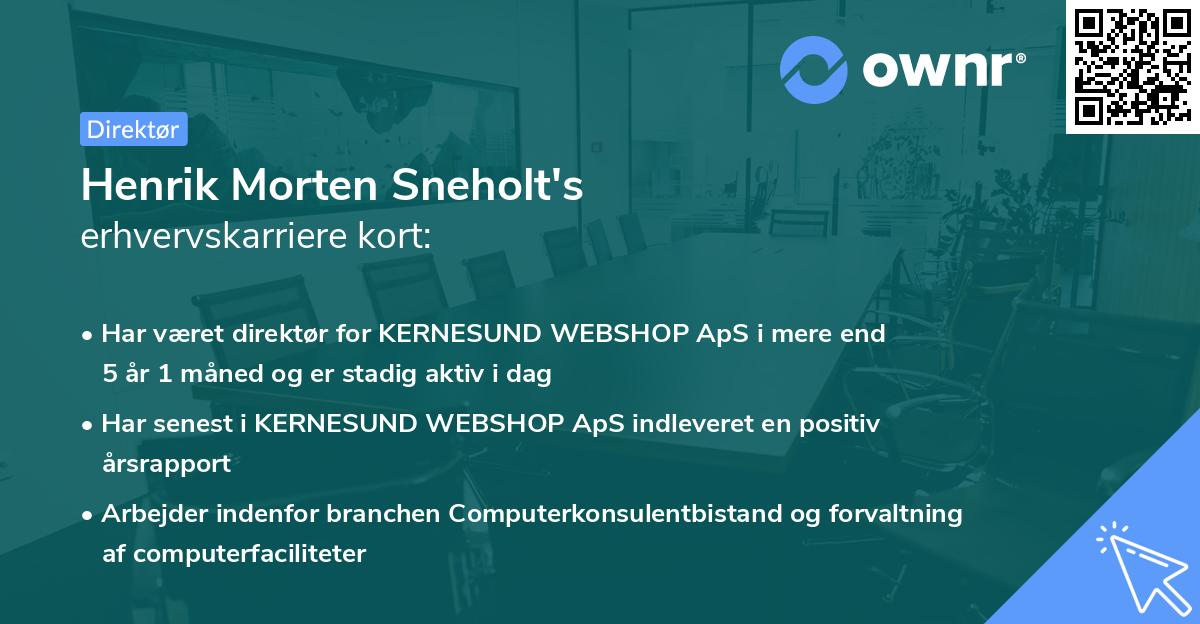 Henrik Morten Sneholt's erhvervskarriere kort