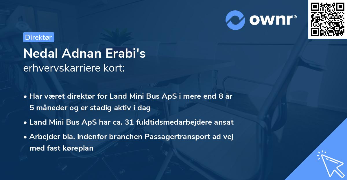 Nedal Adnan Erabi's erhvervskarriere kort