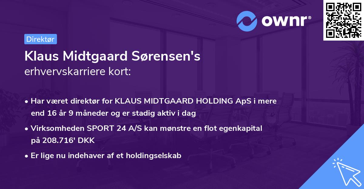 Klaus Midtgaard Sørensen's erhvervskarriere kort