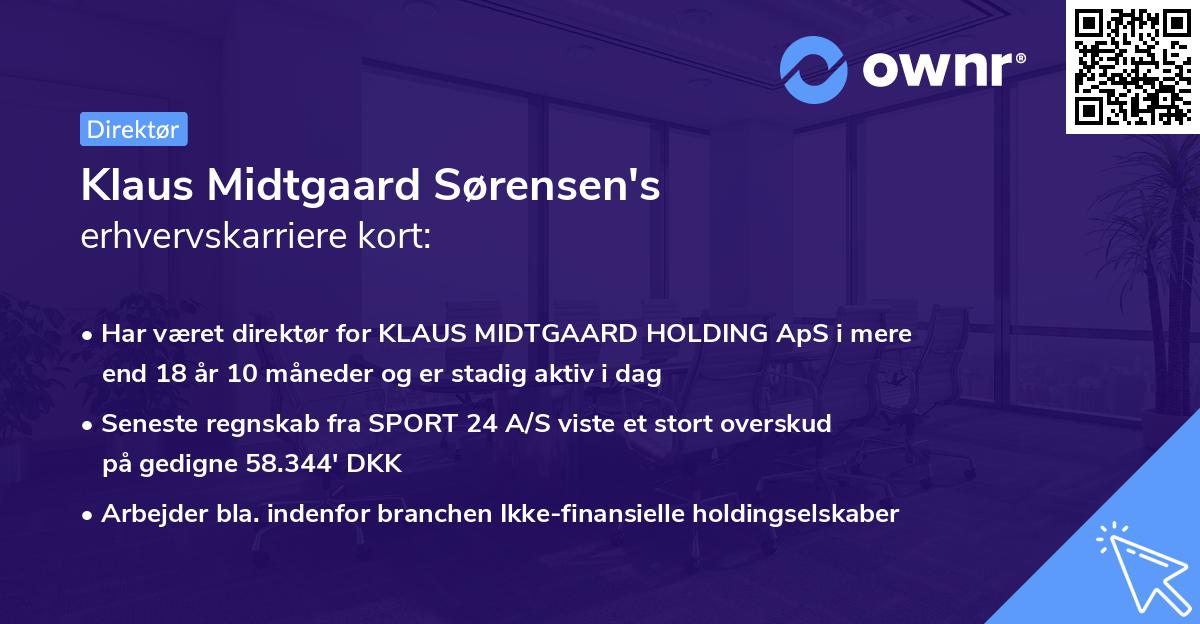 Klaus Midtgaard Sørensen's erhvervskarriere kort