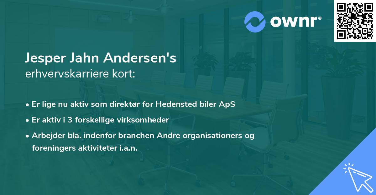 Jesper Jahn Andersen's erhvervskarriere kort