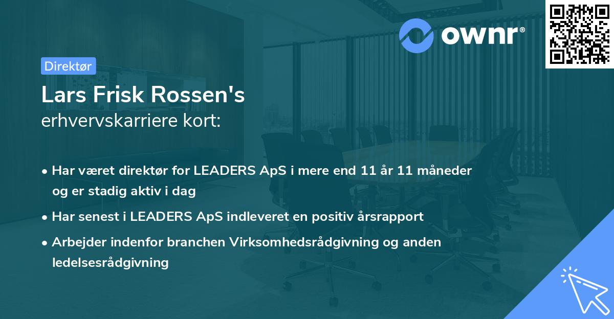 Lars Frisk Rossen's erhvervskarriere kort