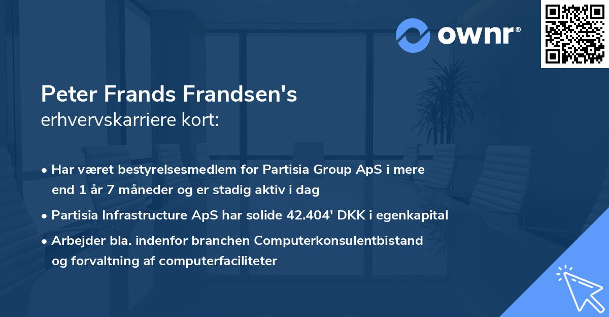 Peter Frands Frandsen's erhvervskarriere kort