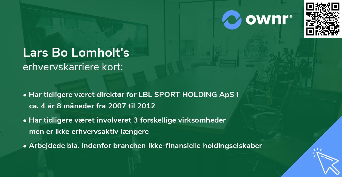 Lars Bo Lomholt's erhvervskarriere kort