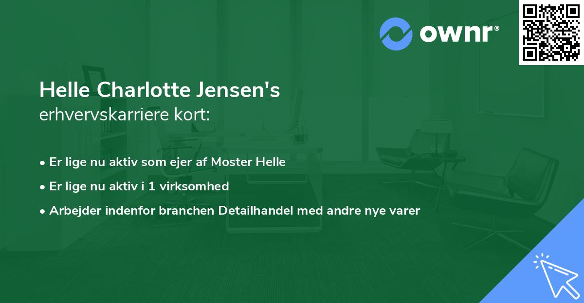 Helle Charlotte Jensen's erhvervskarriere kort
