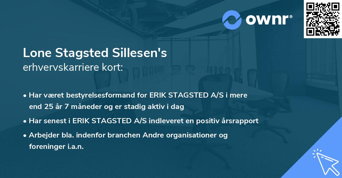 Lone Stagsted Sillesen's erhvervskarriere kort