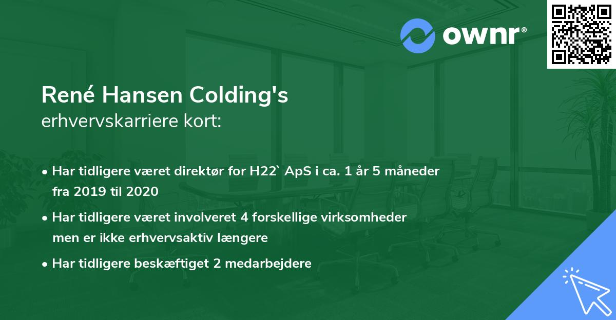 René Hansen Colding's erhvervskarriere kort