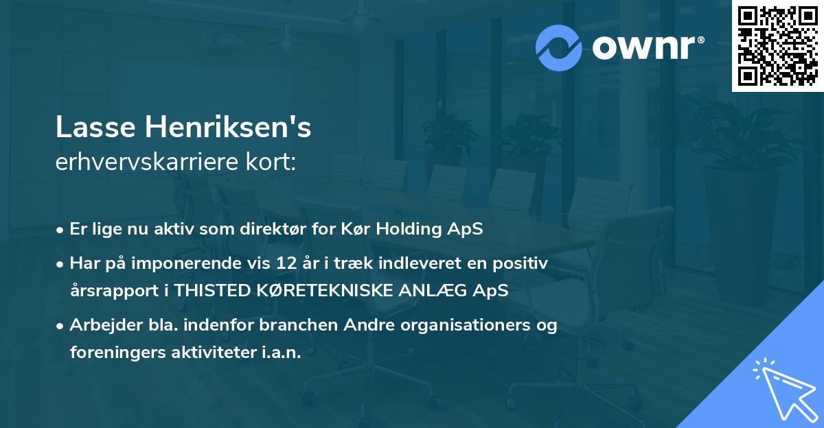 Lasse Henriksen's erhvervskarriere kort