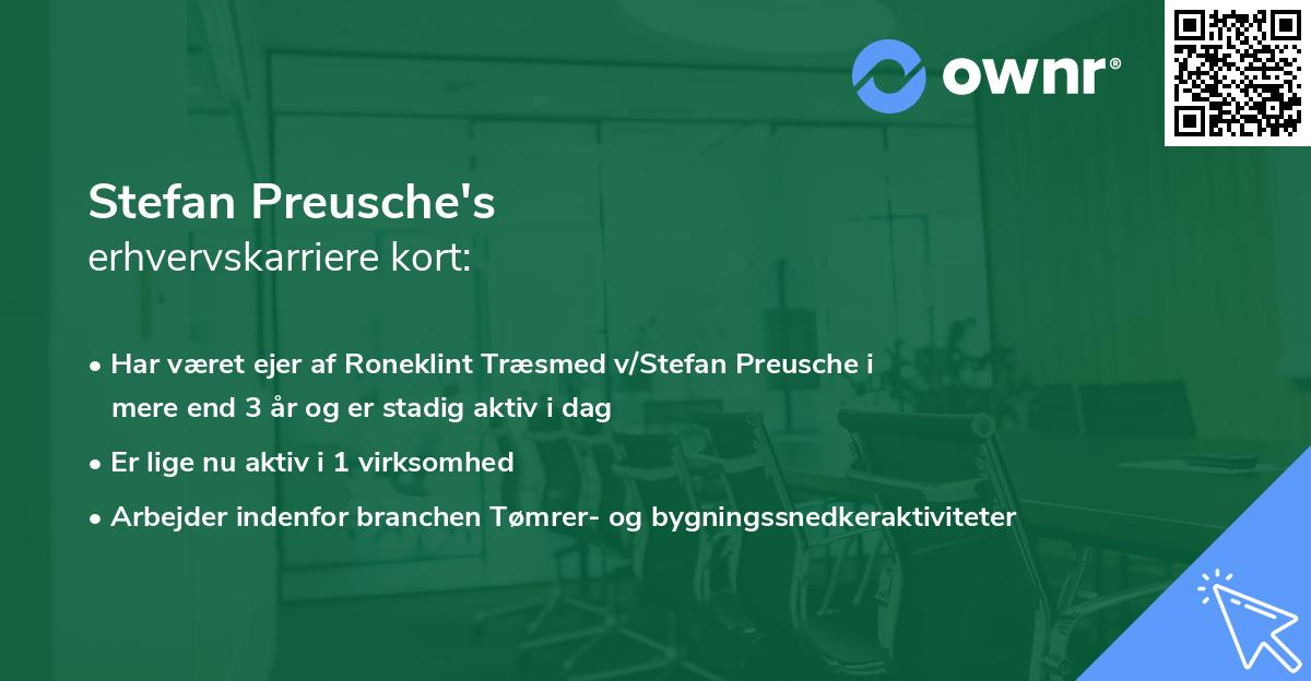 Stefan Preusche's erhvervskarriere kort
