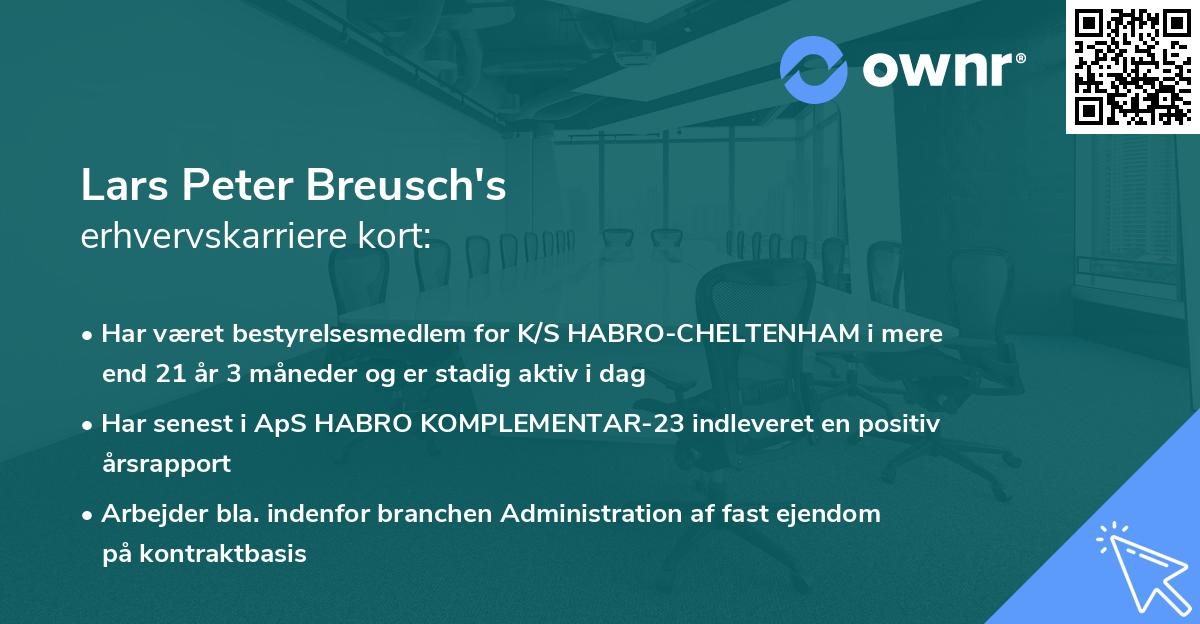 Lars Peter Breusch's erhvervskarriere kort