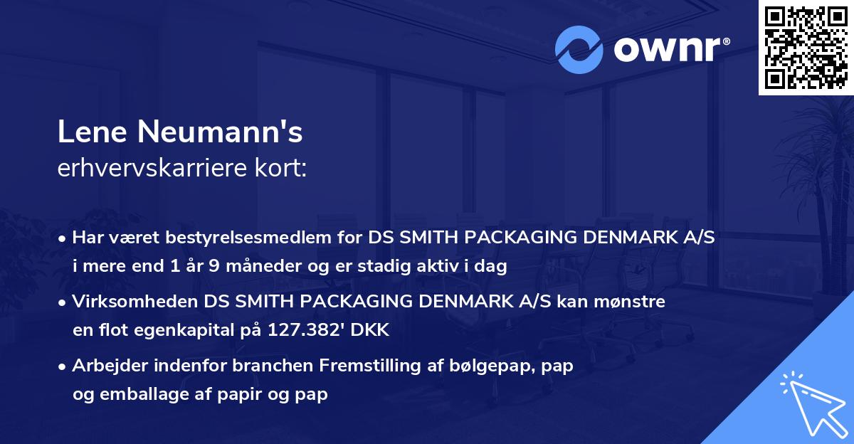 Lene Neumann's erhvervskarriere kort