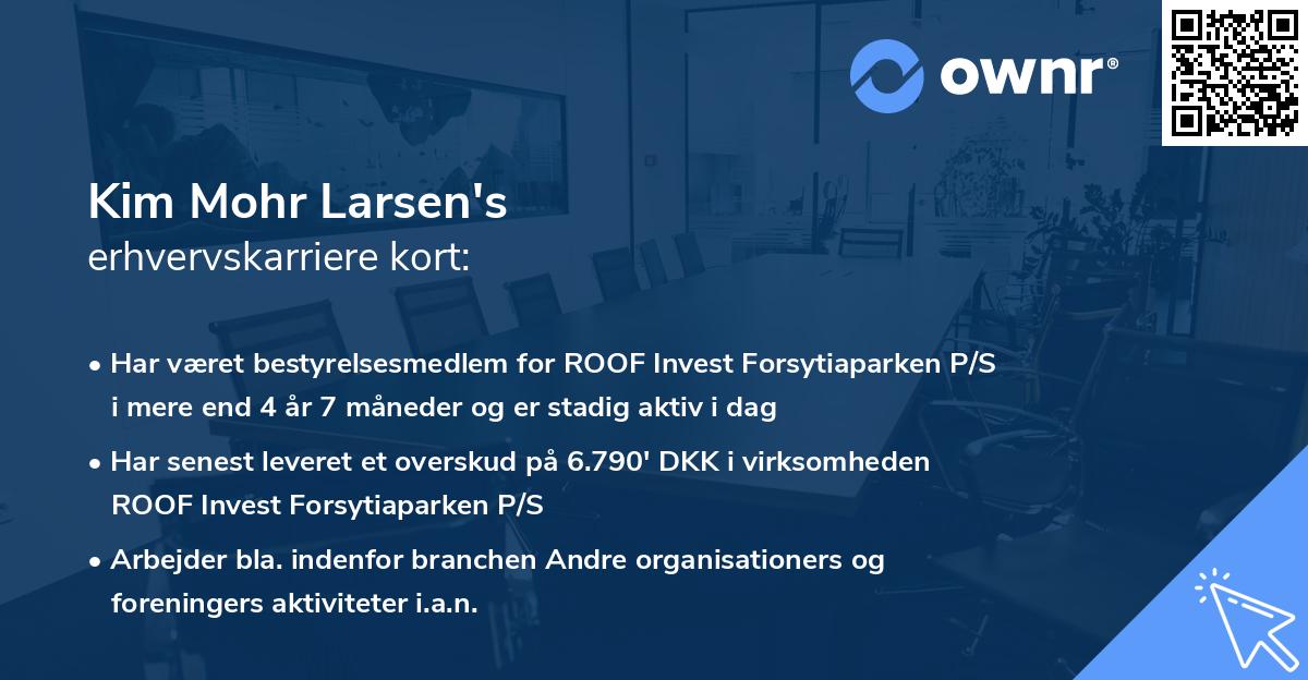 Kim Mohr Larsen's erhvervskarriere kort