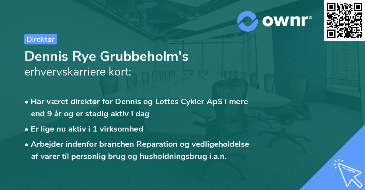 Dennis Rye Grubbeholm's erhvervskarriere kort