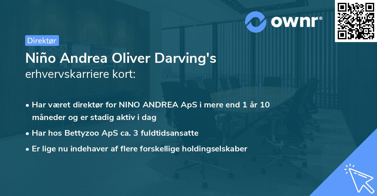 Niño Andrea Oliver Darving's erhvervskarriere kort