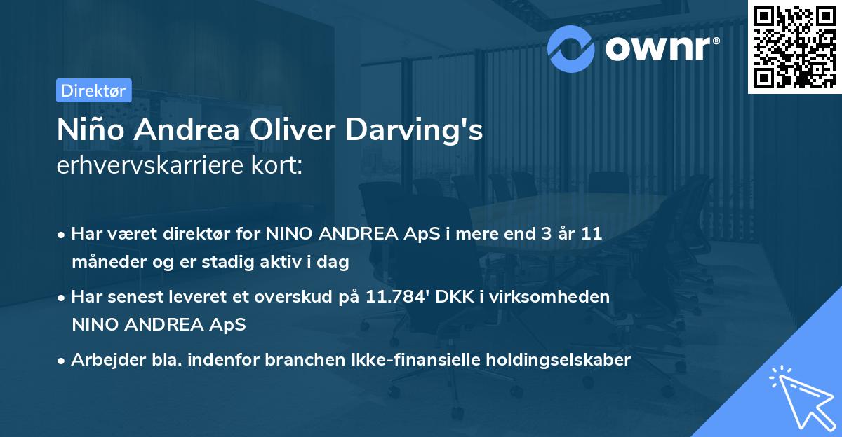 Niño Andrea Oliver Darving's erhvervskarriere kort