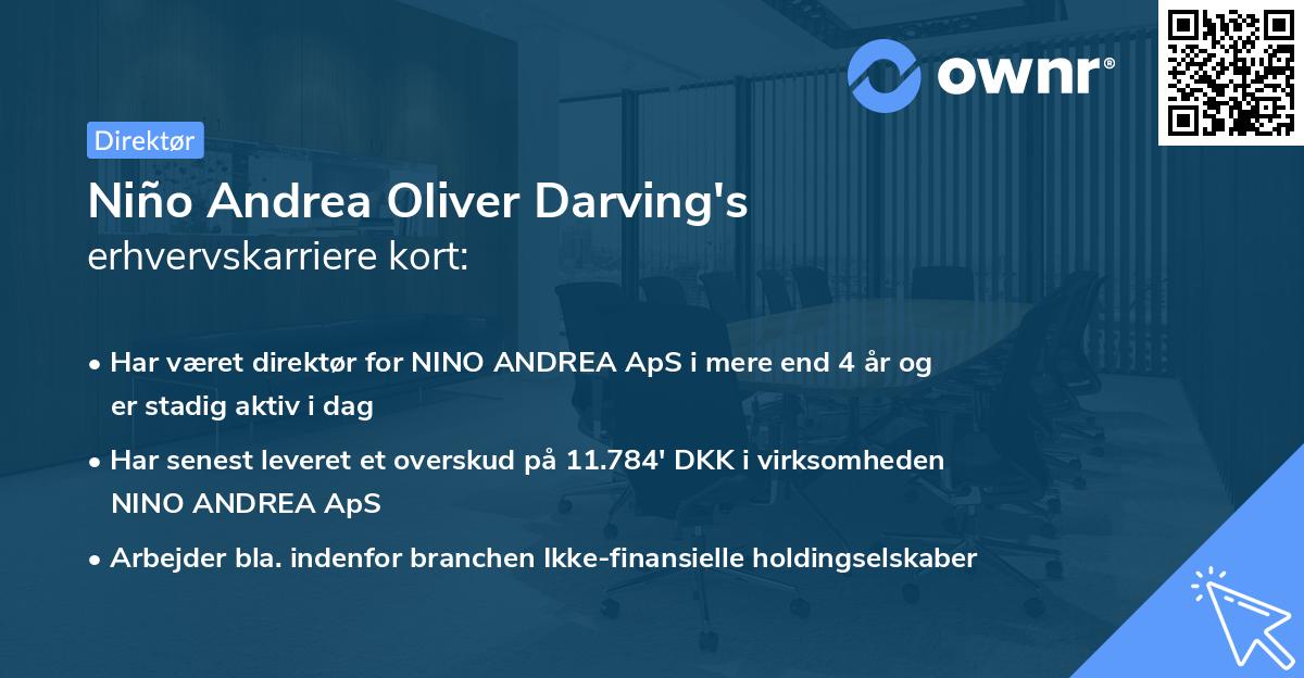 Niño Andrea Oliver Darving's erhvervskarriere kort