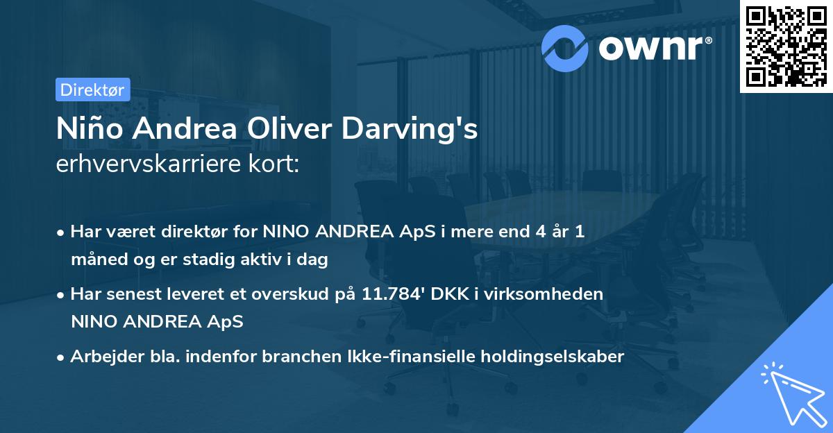Niño Andrea Oliver Darving's erhvervskarriere kort
