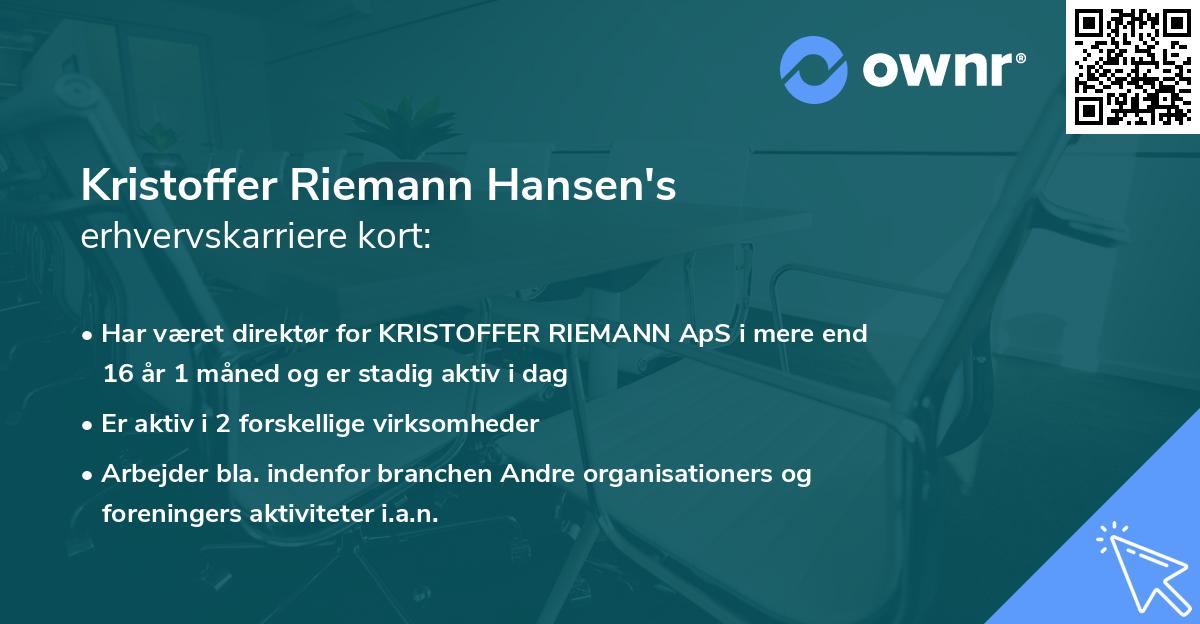 Kristoffer Riemann Hansen's erhvervskarriere kort